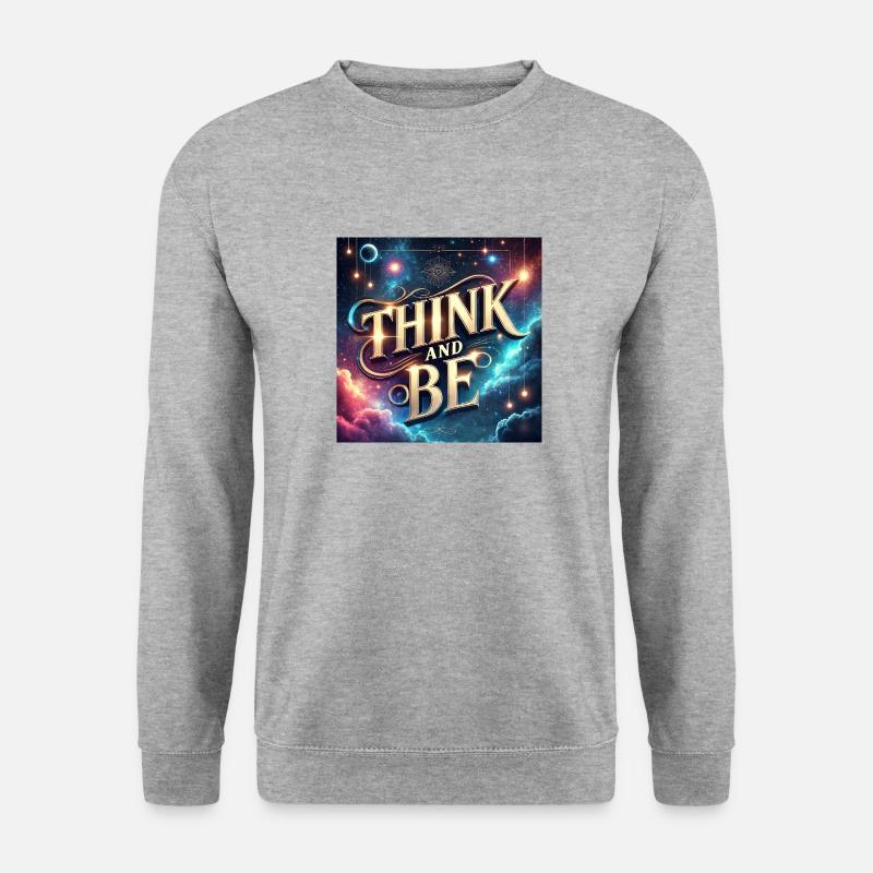 Think and be - Unisex Pullover - Weißgrau meliert