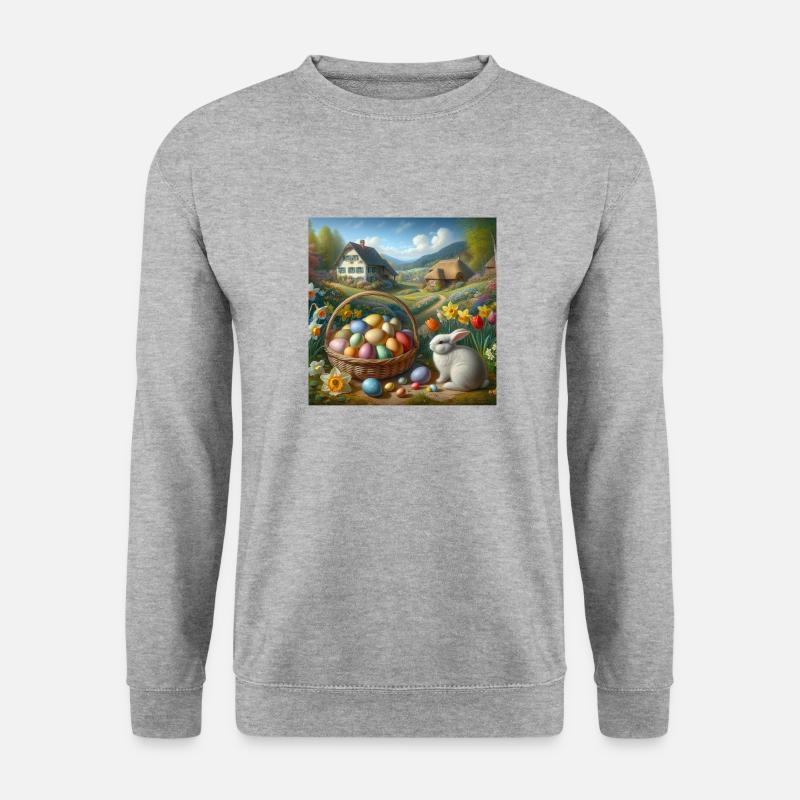 Ostern - Unisex Pullover - Weißgrau meliert