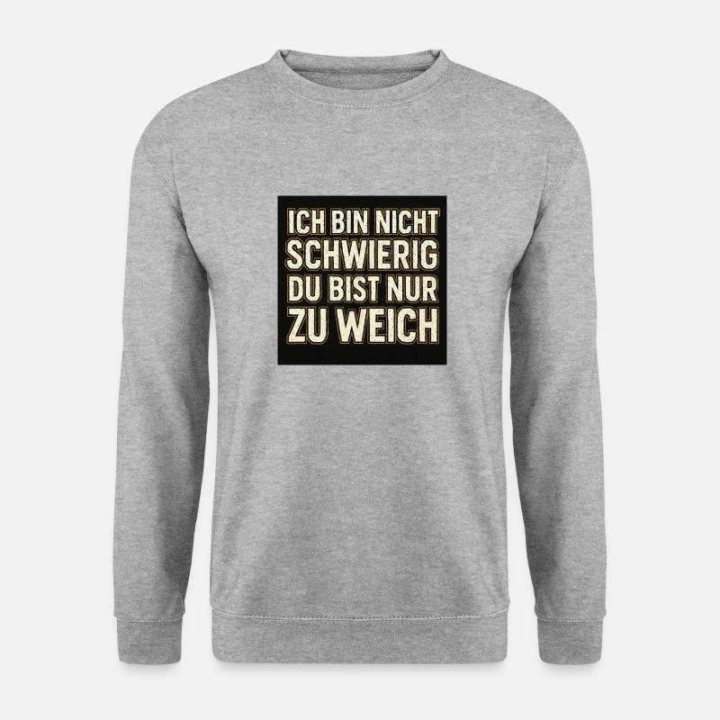 Ich bin nicht schwierig! - Unisex Pullover - Weißgrau meliert