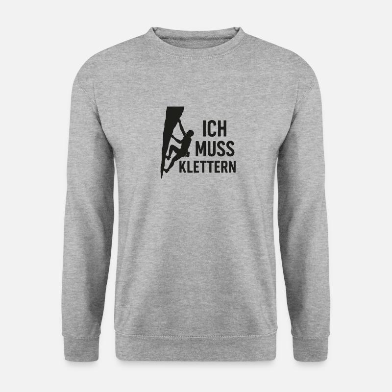 Klettern, Climbing - Unisex Pullover - Weißgrau meliert