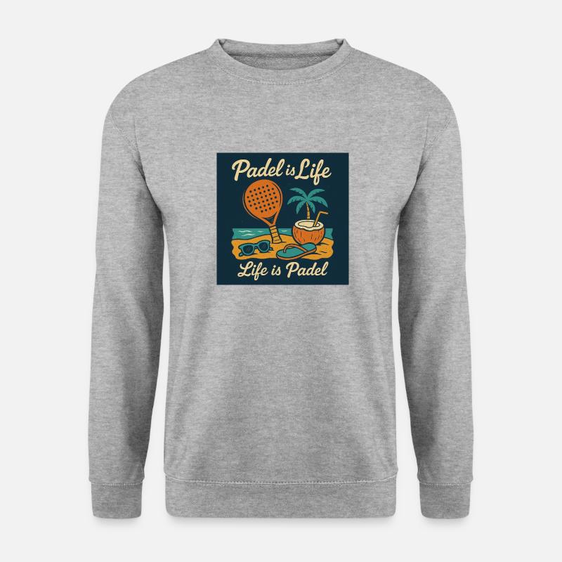 Padel is Life Beach - Unisex Pullover - Weißgrau meliert