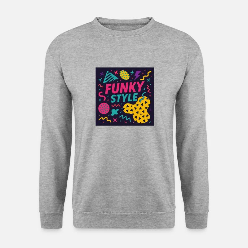 Funky Style – Memphis Madness - Unisex Pullover - Weißgrau meliert