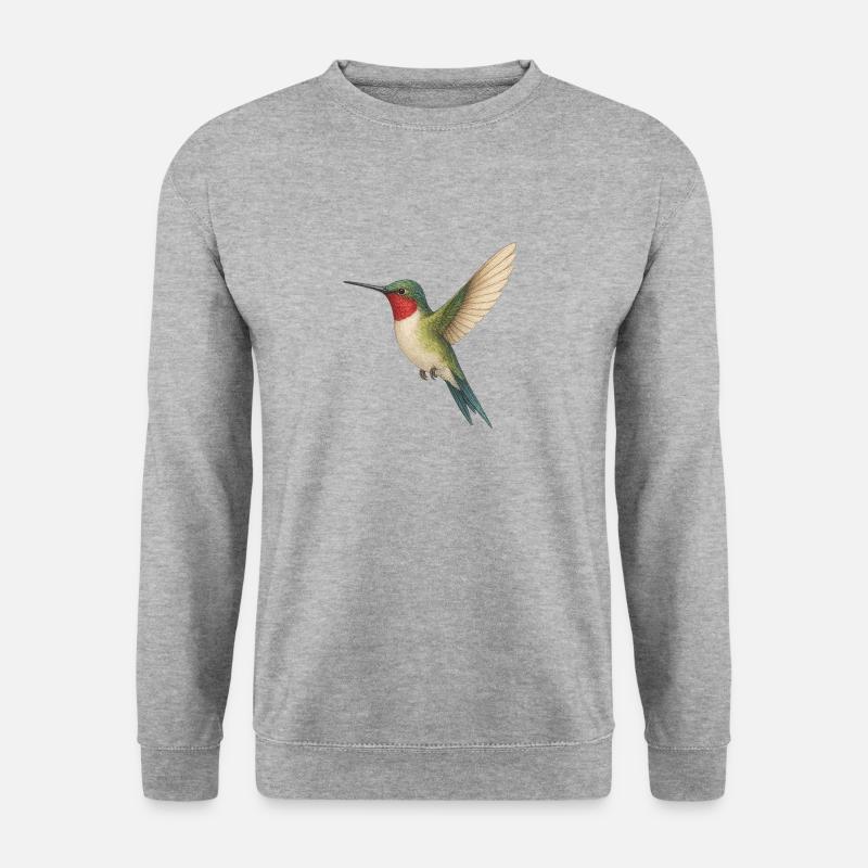 Ruby-throated hummingbird – nature meets elegance - Unisex Sweatshirt - salt & pepper