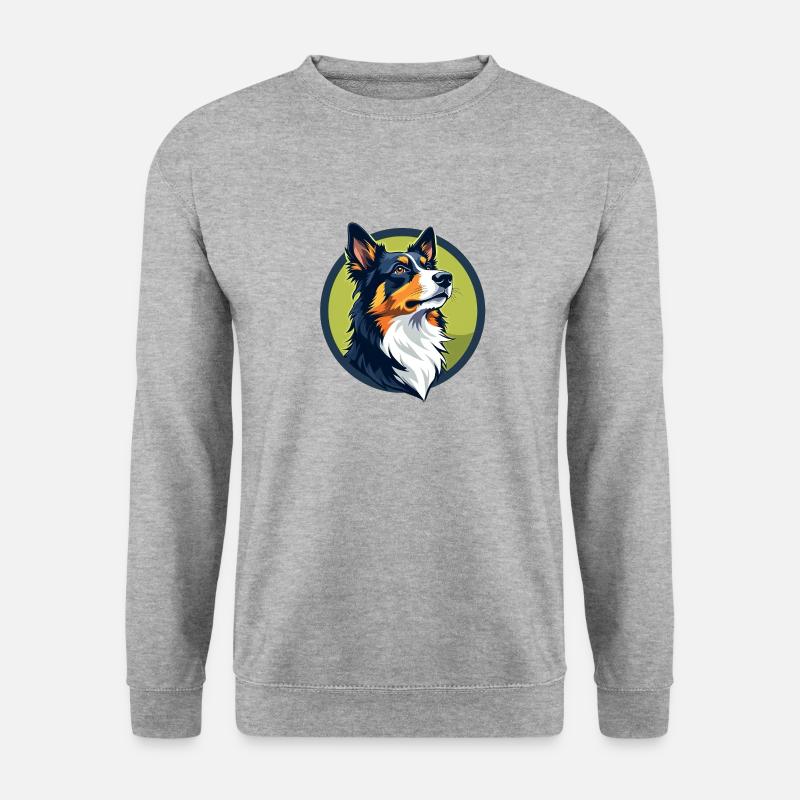 Border Collie - Unisex Pullover - Weißgrau meliert