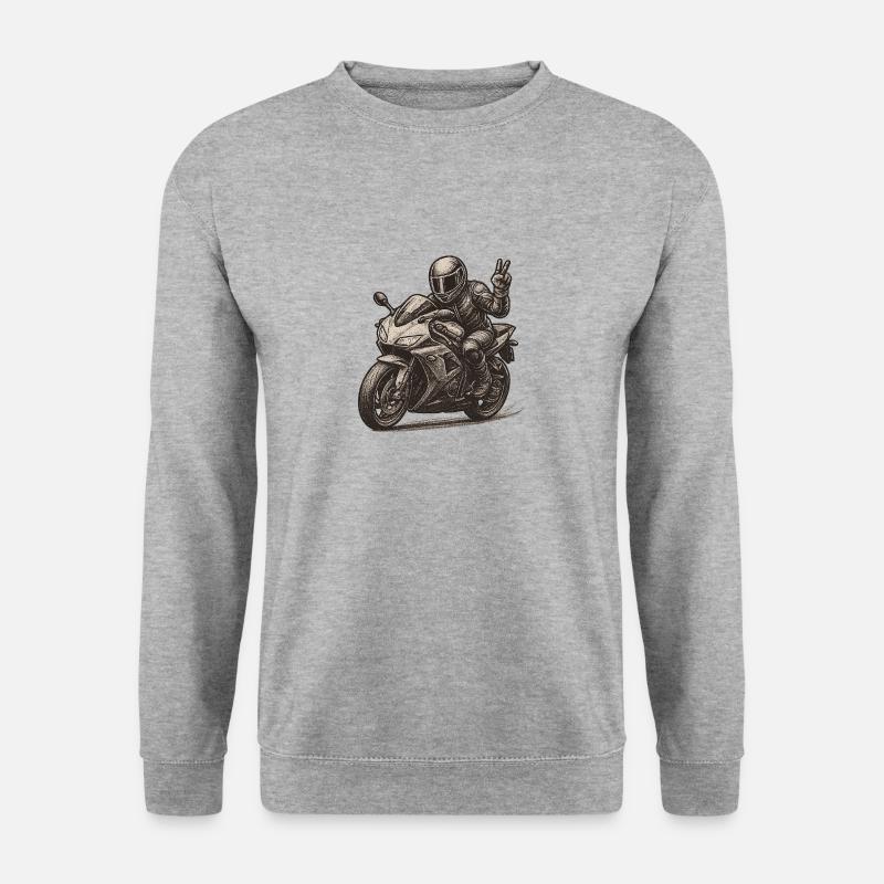 motorrad1 - Unisex Pullover - Weißgrau meliert