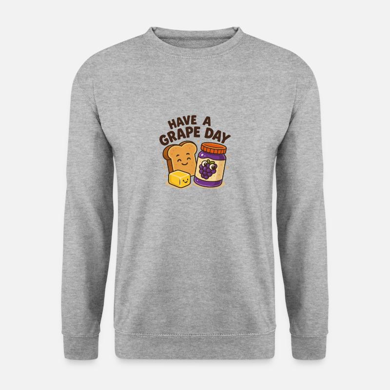 Have a grape day - Unisex Pullover - Weißgrau meliert