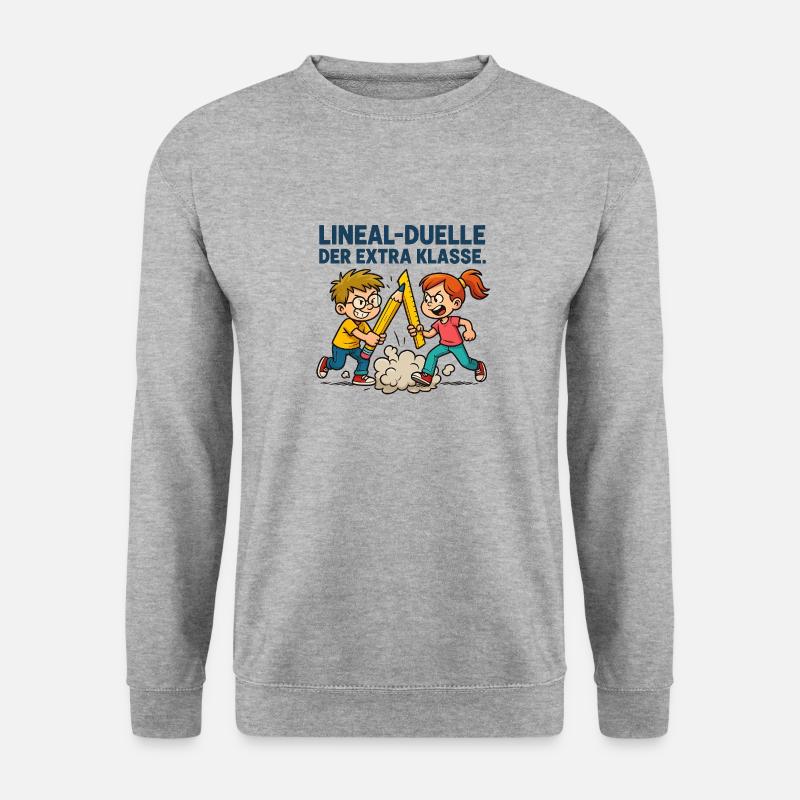 Lineal Duelle - Unisex Pullover - Weißgrau meliert