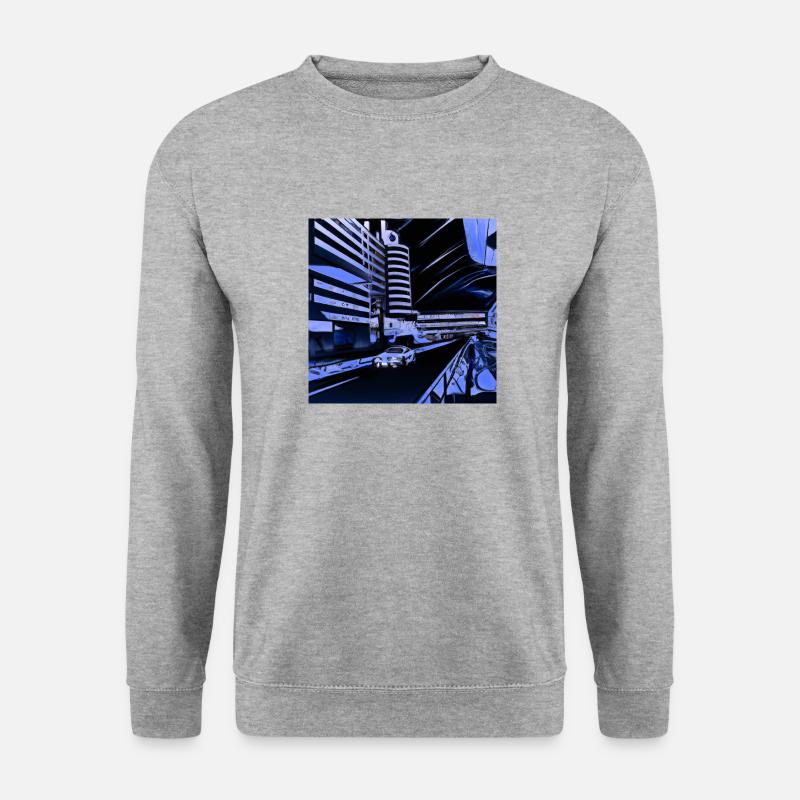 Design “Munich-4” - Unisex Pullover - Weißgrau meliert