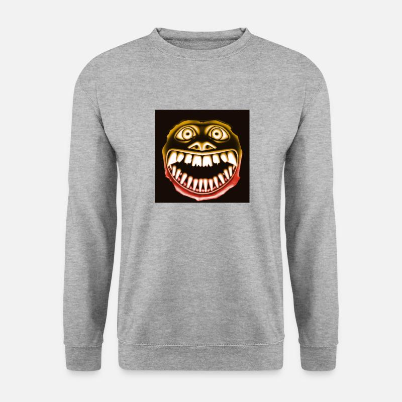 Sonrisa de terror creativa y eficiente - Sudadera unisex - jaspeado blanco gris