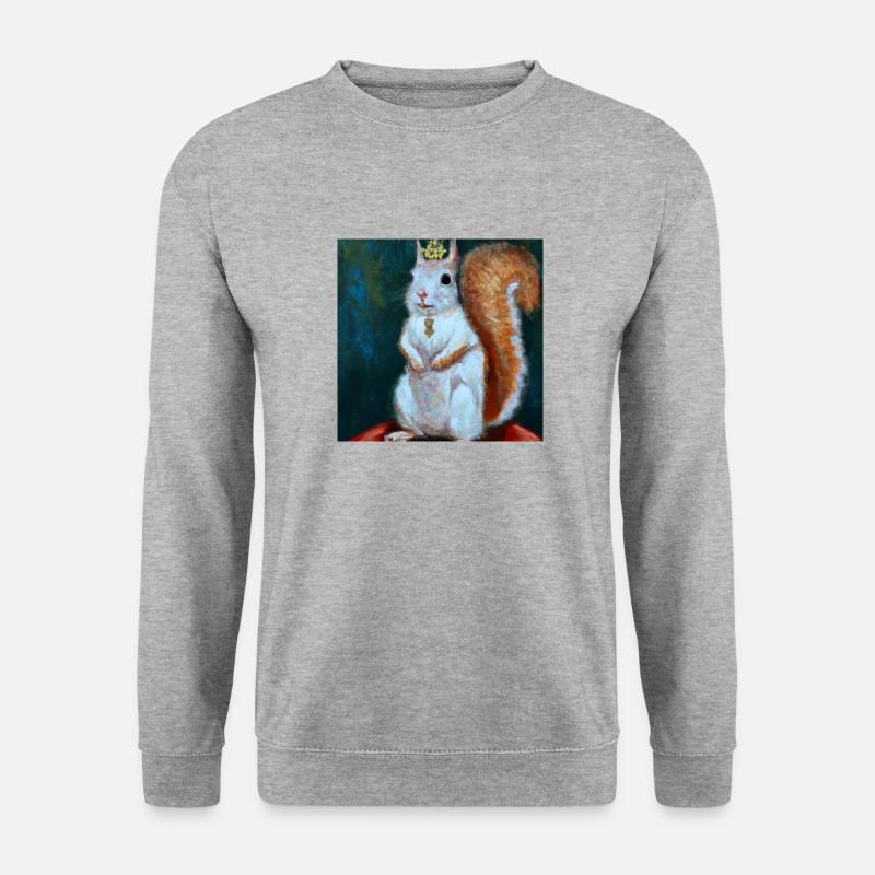 Die Eichhörnchen Königin - Unisex Pullover - Weißgrau meliert