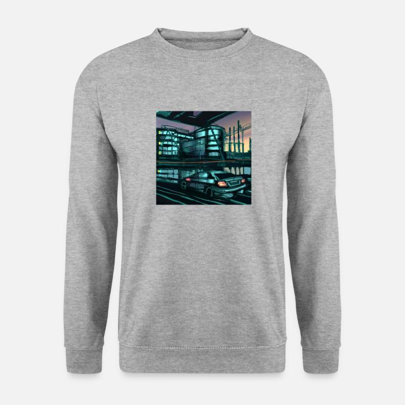 Design “Stuttgart-4” - Unisex Pullover - Weißgrau meliert