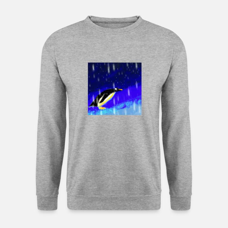 Pinguin - Unisex Pullover - Weißgrau meliert