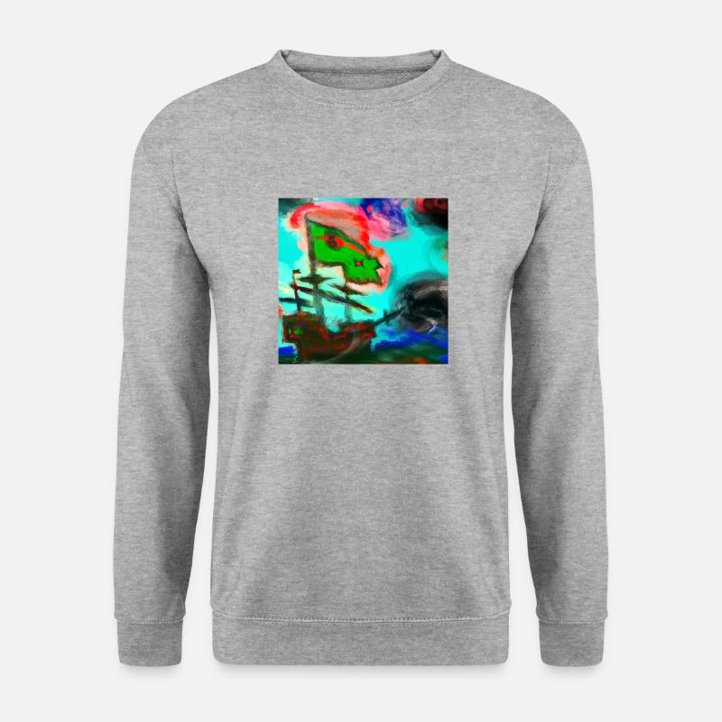 Piratenschiff - Unisex Pullover - Weißgrau meliert
