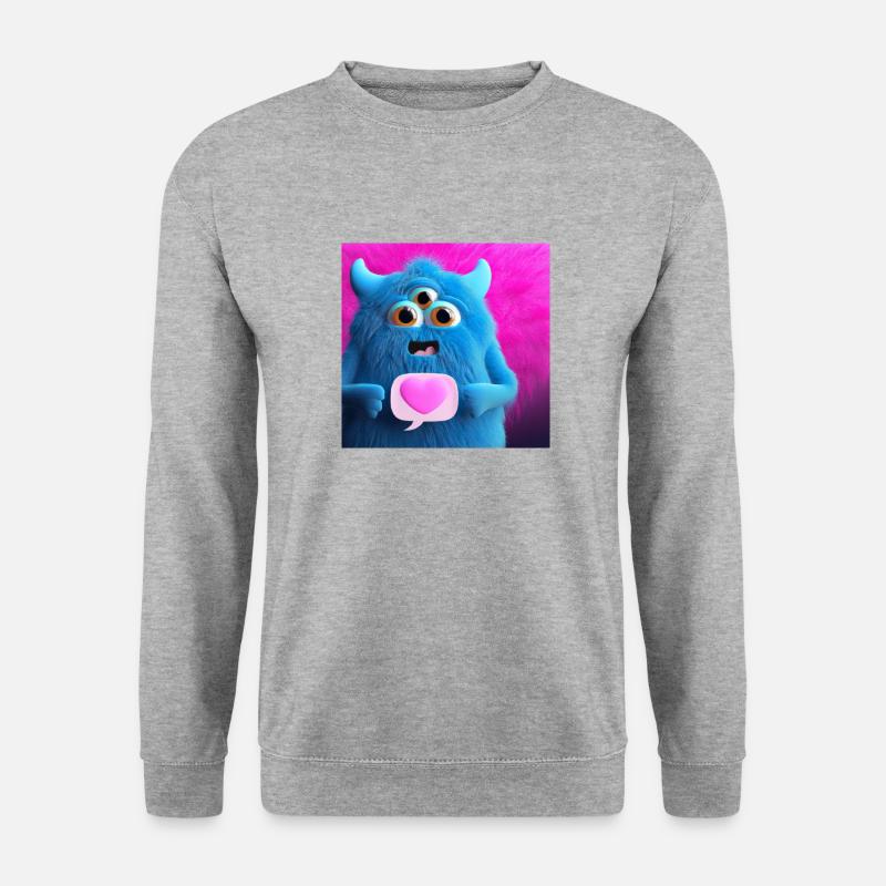 Monster LoveSign - Unisex Pullover - Weißgrau meliert