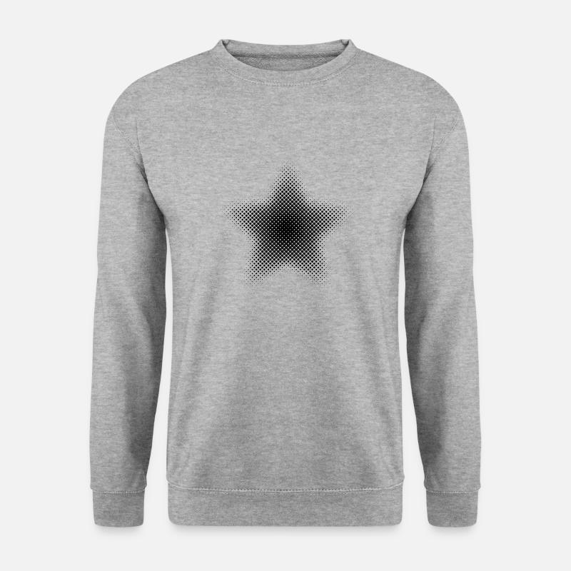 Stern Pixel Sternchen Punkte - Unisex Pullover - Weißgrau meliert