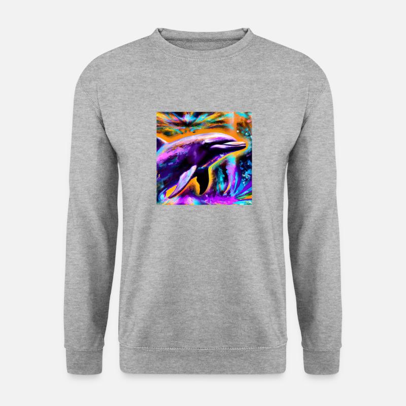 Delphin - Unisex Pullover - Weißgrau meliert