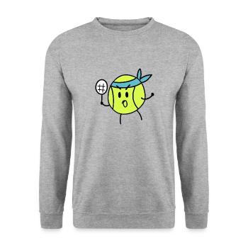 balle de tennis joue au tennis - Sweat-shirt Unisexe - gris chiné - Devant - Alina (178cm) & Michal (187cm)
