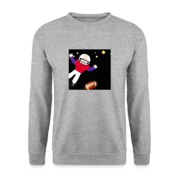 American Football - Unisex Pullover - Weißgrau meliert - Vorne - Alina (178cm) & Michal (187cm)
