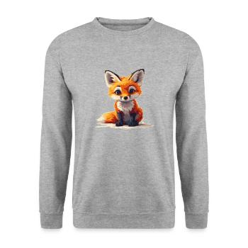 Baby-Fuchs - Unisex Pullover - Weißgrau meliert - Vorne - Alina (178cm) & Michal (187cm)
