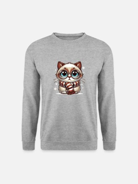 Winter Cat - Unisex Sweatshirt - salt & pepper