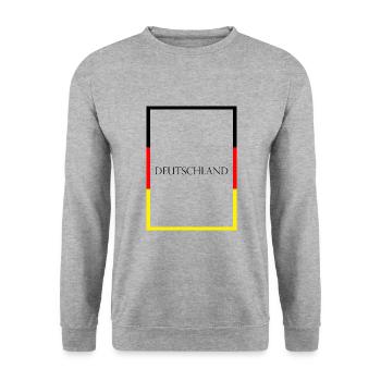 Germany Germany Statement Lettering with Flag - Unisex Sweatshirt - salt & pepper - Front - Alina (178cm) & Michal (187cm)