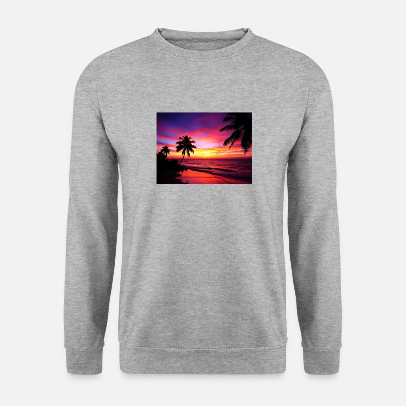 Sonnenuntergang - Unisex Pullover - Weißgrau meliert