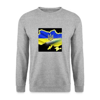 ukraine flag scar - Sweat-shirt Unisexe - gris chiné - Devant - Alina (178cm) & Michal (187cm)