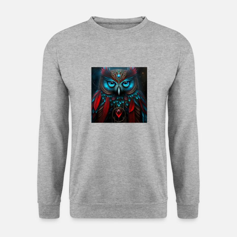 Magic_Owl 1 - Unisex Pullover - Weißgrau meliert