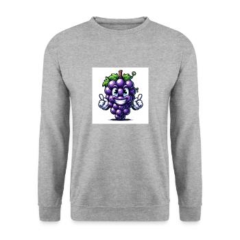 Grapes - Unisex Sweatshirt - salt & pepper - Front - Alina (178cm) & Michal (187cm)
