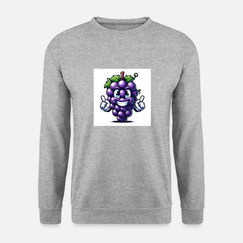 Weintrauben - Unisex Pullover - Weißgrau meliert