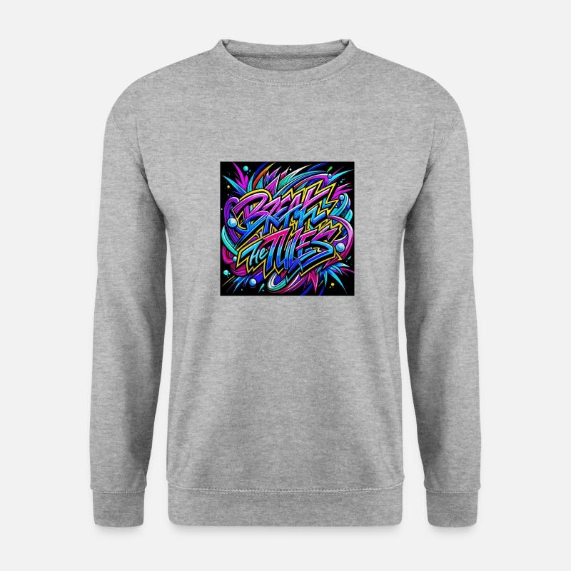 Break the Rules - Unisex Pullover - Weißgrau meliert