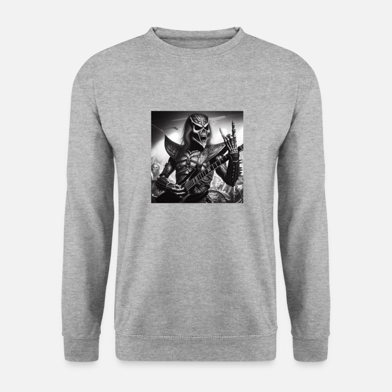 Skelett Riffmeister - Unisex Pullover - Weißgrau meliert