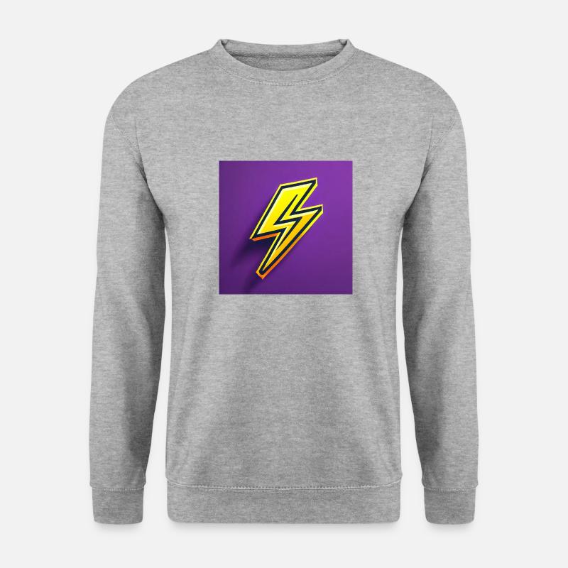 Starkes Blitzsymbol - Unisex Pullover - Weißgrau meliert