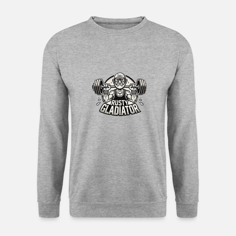 Rostiger Gladiator-Athlet - Unisex Pullover - Weißgrau meliert