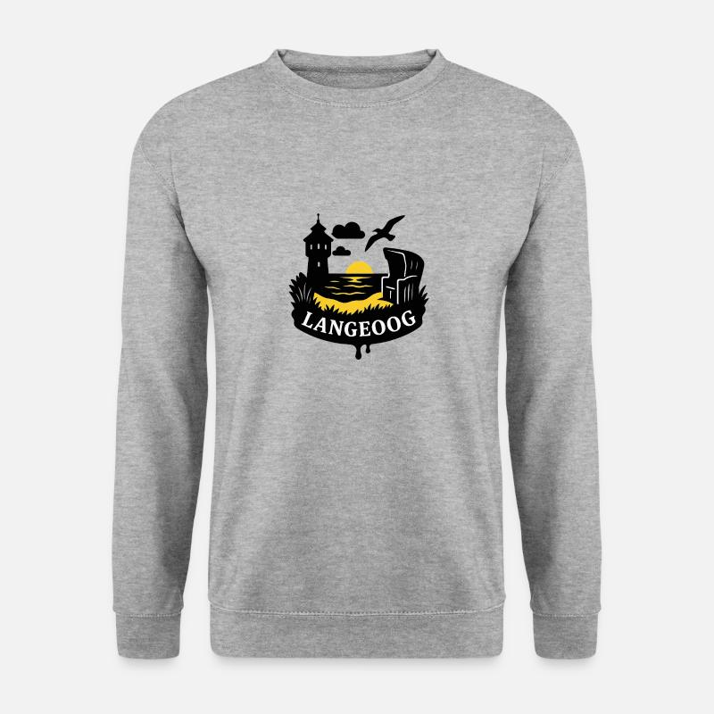 Langeoog - Unisex Pullover - Weißgrau meliert