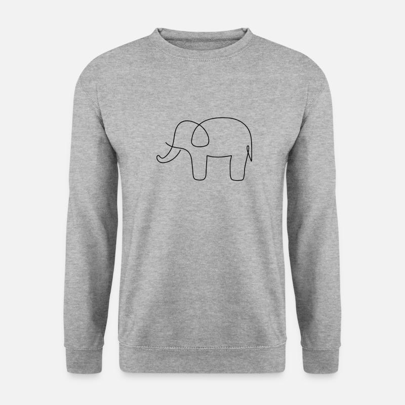 Elefant - Unisex Pullover - Weißgrau meliert