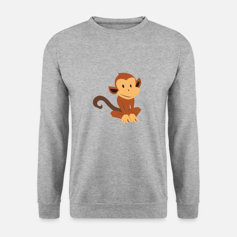 Süßes kleines Äffchen - Unisex Pullover - Weißgrau meliert
