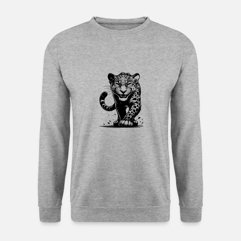 Cunning leopard hunting with spots - Unisex Sweatshirt - salt & pepper