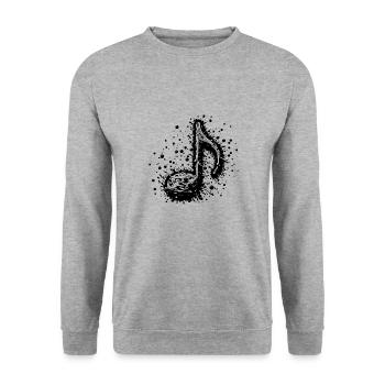 Music Sheet Music Tattoo Splash - Unisex Sweatshirt - salt & pepper - Front - Alina (178cm) & Michal (187cm)