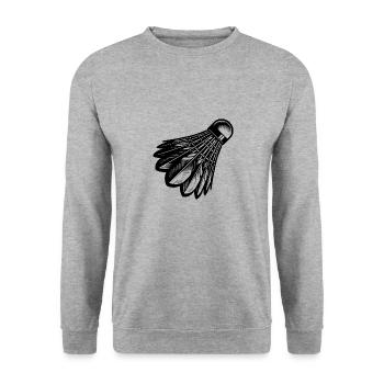 Sportartikel Federball Badminton Hobby Zubehör - Unisex Pullover - Weißgrau meliert - Vorne - Alina (178cm) & Michal (187cm)