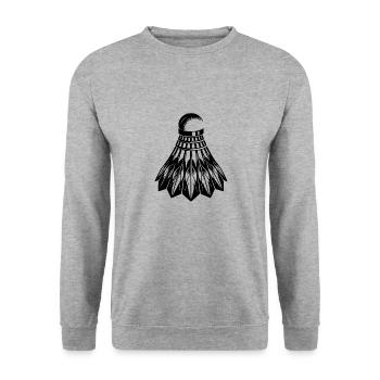 Hobby Federball Dynamik Symbol Tattoo Style - Unisex Pullover - Weißgrau meliert - Vorne - Alina (178cm) & Michal (187cm)
