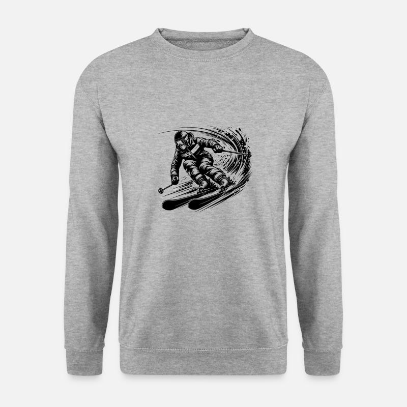Skifahren Wettkampf Rivalität und Sportgeist - Unisex Pullover - Weißgrau meliert
