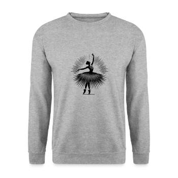 Graziöse Ballerina in perfekter Tanzpose - Unisex Pullover - Weißgrau meliert - Vorne - Alina (178cm) & Michal (187cm)