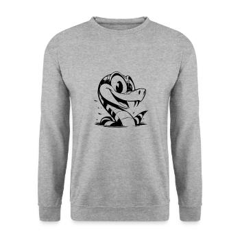 Kids Snake Funny Snakes Animal Motif - Unisex Sweatshirt - salt & pepper - Front - Alina (178cm) & Michal (187cm)