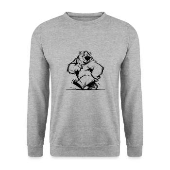 L’ours polaire trait par trait pour devenir un personnage préféré - Sweat-shirt Unisexe - gris chiné - Devant - Alina (178cm) & Michal (187cm)