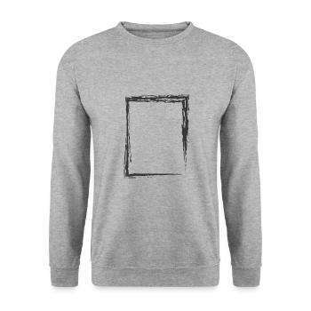 Square Geometry Frame - Unisex Sweatshirt - salt & pepper - Front - Alina (178cm) & Michal (187cm)