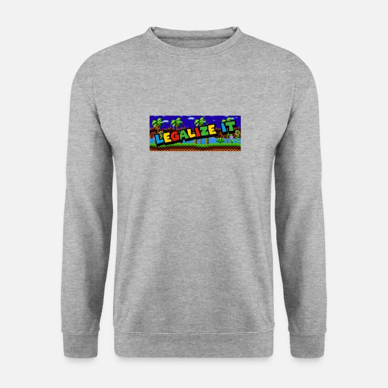 Retro 8-Bit Statement - Unisex Pullover - Weißgrau meliert