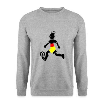 Fussballer Deutschland Meister Krone - Unisex Pullover - Weißgrau meliert - Vorne - Alina (178cm) & Michal (187cm)
