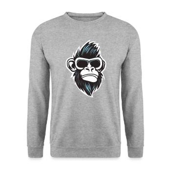 Cool monkey - rock and roll with sunglasses - Unisex Sweatshirt - salt & pepper - Front - Alina (178cm) & Michal (187cm)