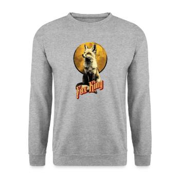 Noble Golden Fox - Unisex Sweatshirt - salt & pepper - Front - Alina (178cm) & Michal (187cm)
